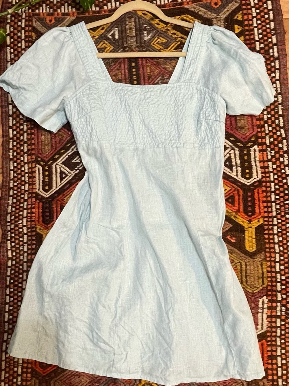 Madewell Light Blue Square-Neck Sleeve Mini Dress - Picture 4 of 5